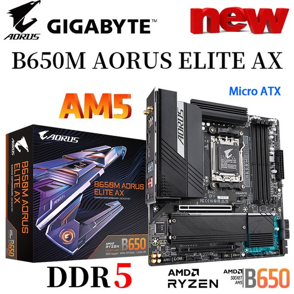 GIGABYTE B650M AORUS ELITE AX nouvelle carte mère micro-atx AMD B650 DDR5 6600 MHz M.2 USB3.2 128G Wi-Fi 6E Socket AM5 Ryzen CPU carte mère