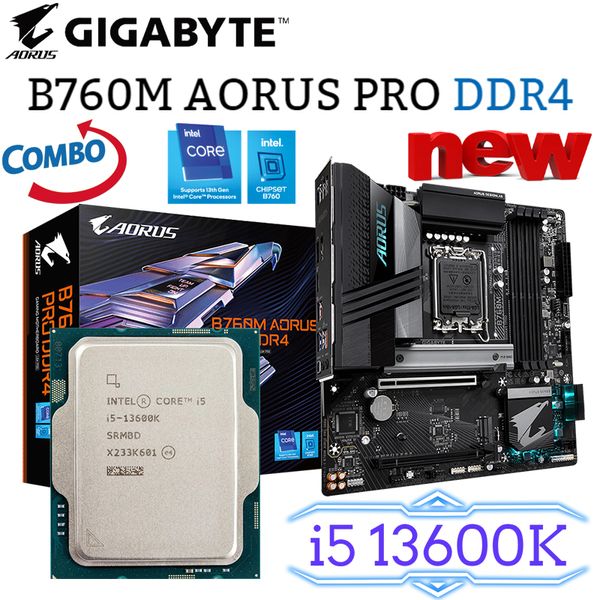 Gigabyte B760M AORUS PRO DDR4 carte mère LGA 1700 Intel Core 13th i5 13600K Kit CPU PCIe 4.0 M.2 carte mère M-ATX de bureau nouveau