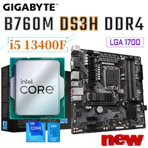 Gigabyte B760M DS3H DDR4 LGA 1700 Moederbord Intel Core 13e I5 13400F CPU SET Ondersteuning D4 128GB PCIe 4.0 M.2 Maatschappij Nieuw