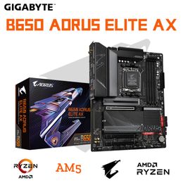 Carte mère GIGABYTE GA B650 AORUS ELITE AX AMD B650 DDR5 6600(OC) MHz M.2 USB3.2 128G Wi-Fi 6E Socket AM5 ATX