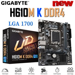 Gigabyte H610M K DDR4 Motherboard Intel H610 Ondersteuning LGA 1700 12e en 13e Gen CPU 64GB PCI-E4.0 M.2 Kantoor M-ATX Maineboard Nieuw