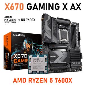 GIGABYTE X670 GAMING X AX Socket AM5 carte mère Combo R5 7600X AM5 Kit processeur AMD X670 carte mère Ryzen Kit 7600X CPU ATX