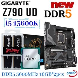 Gigabyte Z790 UD LGA 1700 Motherboard Intel Core i5 13600k CPU DDR5 5600MHz 16 Go * 2pcs Kit de mémoire PCI-E 5.0 M.2 NOUVEAU NOUVEAU