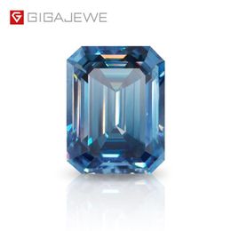 GIGAJEWE couleur bleue taille émeraude VVS1 moissanite diamant 1-3ct pour la fabrication de bijoux pierres précieuses en vrac 215V