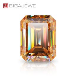 Gigajewe Champagne Kleur Emerald Cut VVS1 Moissanite Diamond 1-12ct voor sieraden die losse edelstenen maken