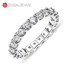 GIGAJEWE GIGAJEWE Moissanite Full Eternity Ring 2 0-2 4ct 3 0mm D VVS1 Round Cut 925 Silver Diamond Test Passed Woman Girl Gift GMSR-01 251r