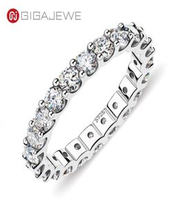 Gigajewe Gigajewe Moisanite Full Eternity Ring 2.0-2.4CT 3.0mmvvs1 Round Cut 925 Silver Diamond Test passé Femme Girl Gift GMSR-0167846755