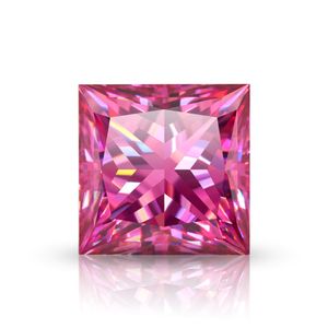 Gigajewe Pink Color Princess Cut VVS1 Moissanite Diamond 1-6ct voor sieraden maken