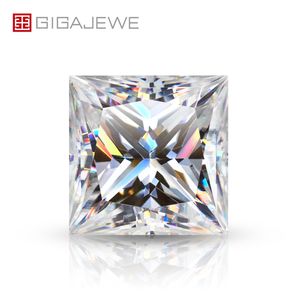 GIGAJEWE princesse coupe blanc D couleur 4.5-10mm Moissanite diamant en vrac perles synthétiques pour la fabrication de bijoux coupe manuelle