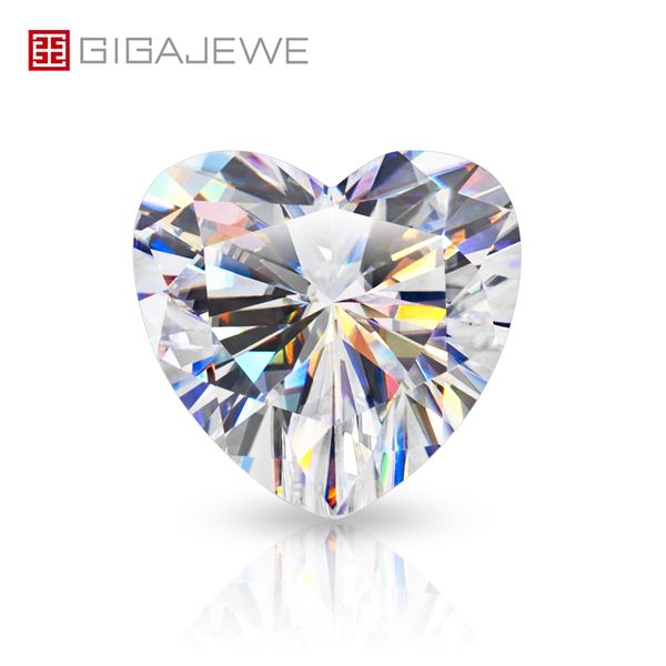GIGAJEWE blanc D couleur coeur coupe VVS1 diamant moissanite 0.5-4ct pour la fabrication de bijoux coupe manuelle