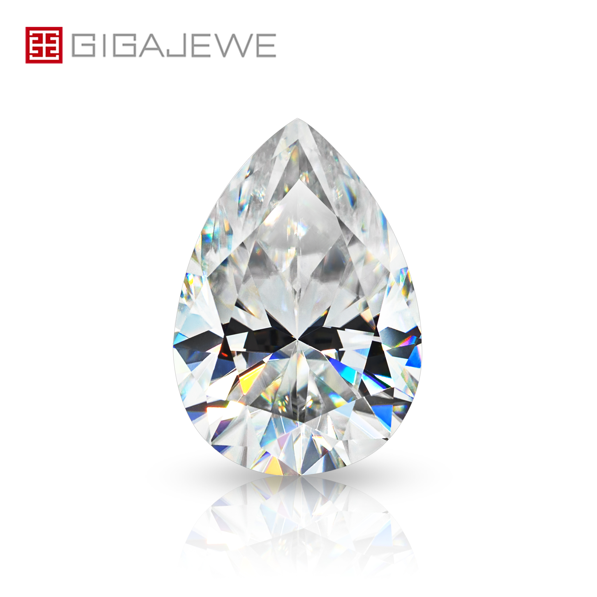 Gigajewe White D Color Pear Cut VVS1 Moissanite Diamond 4x6mm-10x14mm voor sieraden maken handgeschakeld