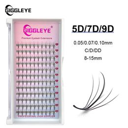 Giggleye Long STEM LASHES 5D 7D 9D VOLUME PREMADE VOLUX FAUX FEUSE FEUSE RUSSIE FAN RUSSIE FAN CEYELASHES POUR MAVALUP 240318