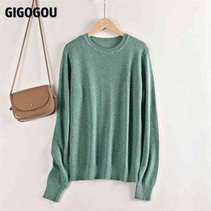 Gigogou Oversized Wool Dames Trui O Hals Lange Mouwen Gebreide Pullovers Top Herfst Winter Kasjmier Sweaters SUETERS DE MUJER 210806