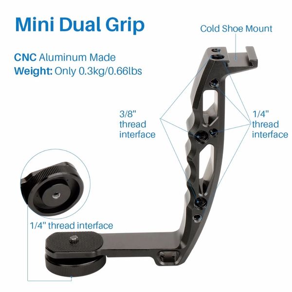 Accesorios cardán estabilizador L soporte empuñadura con zapata caliente 1/4 ''tornillo para Zhiyun Crane 2 DJI Ronin S Weebill LAB estabilizador