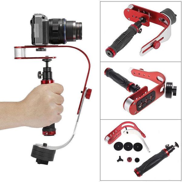 Gimbal Aluminio Cámara digital de mano Estabilizador cardán teléfono inteligente DSLR 5DII Cámara de movimiento Steadycam para Gopro Dji sony xiaomi iphone