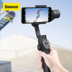 Gimbal Baseus Handheld Gimbal Stabilizer 3Axis Wireless Bluetooth Phone Gimbal Holder Auto Motion Tracking Foriphone Action Camera
