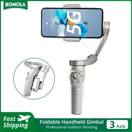 Gimbal bonola 3 as handheld gimbal stabilisator opvouwbare smartphone selfie stick voor iOS/Android mobiele telefoon draadloos bluetooth gimbal