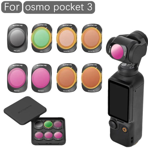 Filtros de cámara de gimbal para OSMO Pocket 3 MCUV Cpl ND 8/16/32/64/256 Filtro de lente Protector Gimbal Set para DJI OSMO Pocket 3 Accesorios