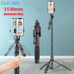 Gimbal Cool Dier L16 1530 mm Selfie Selfie Stick trípode Monópodo plegable con obturador Bluetooth para cámaras GoPro Formas inteligentes