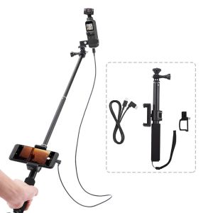 Gimbal Extension Pole Selfie Stick para DJI Pocket 2 Camera Gimbal Teléfono Clip Cable de módulo de montaje para accesorios Typec iOS MicroUSB