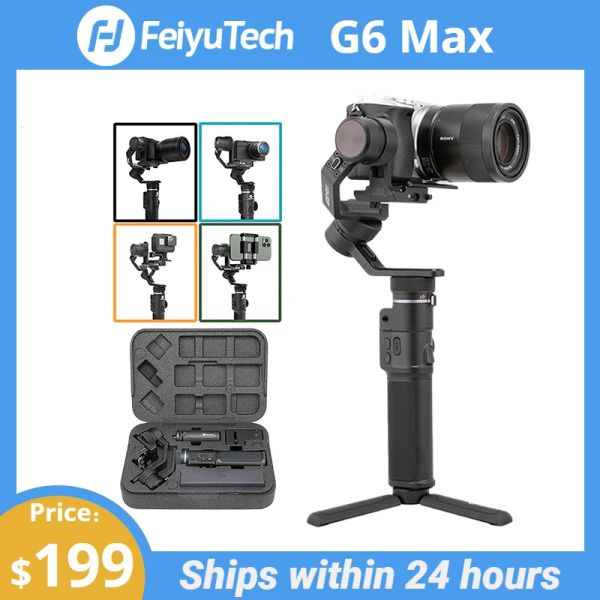 Gimbal Feiyutech Official G6 Max 3axis Handheld Gimbal Stabiliszer pour la caméra d'action de poche sans miroir Sony Zv1 Canon GoPro 8