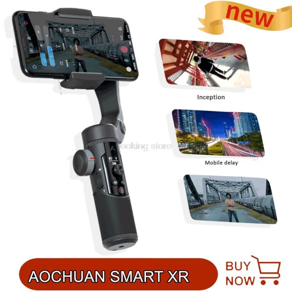 Gimbal pliable à 3 axes Handheld Gimbal Stabilising Selfie Stick pour smartphone iPhone XS max x Samsung Action Camera Aochuan Smart Xr