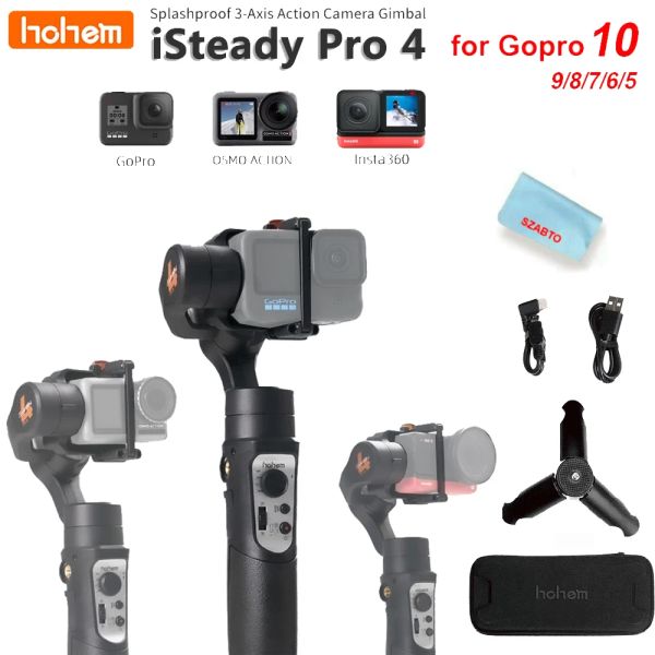 Gimbal Hohem Isteady Pro 4 3axis Splash Proof Handheld Gimble for GoPro Hero 10/8/8/7/4 DJI OSMO Action Sjcam Yi Cam Actionill Light