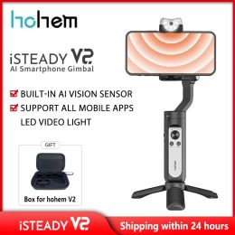 Gimbal Hohem istady v2 ai smartphone 3axis opvouwbare handheld gimbal ultraportable stabilisator creatieve vlog witled videolicht