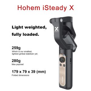 Gimbal Hohem Isteady x Téléphone pliable stabilisateur Gimbal 3axis Gimbal pour iPhone Samsung Huawei Xiaomi Smartphone pour Vlog Video