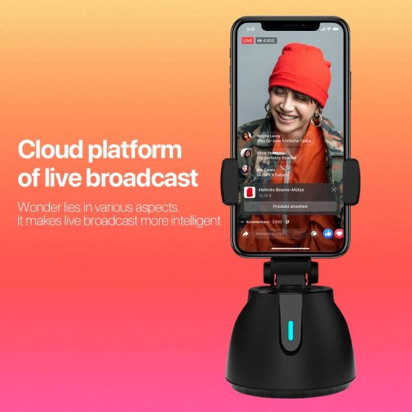 Gimbal Smart Face Tracking Selfie Camera Gimbal 360 ° Rotación Autocolidación El soporte de teléfono móvil Standing Estable