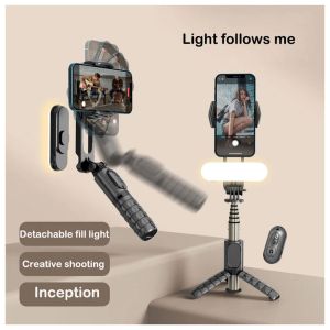 Cardan Smartphone Cardan de poche avec lumière de remplissage Bluetooth Stabilisateur Trépied selfie Stick Cardan pliant pour Xiaomi iPhone Samsung
