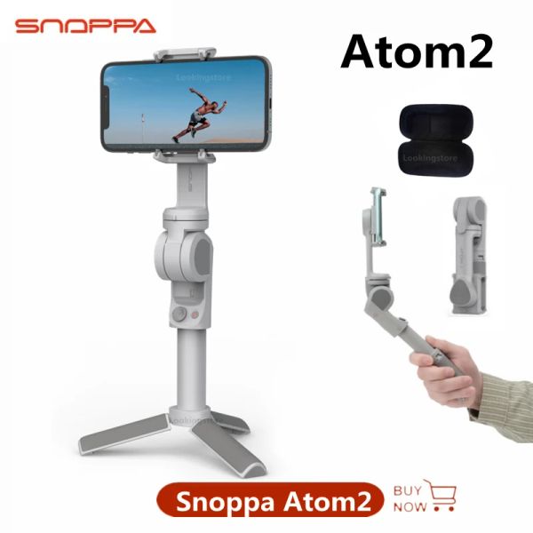 Gimbal Snoppa Atom 2 ATOM2 3Axis Stabilisateur de smartphone portable Gimbal avec sac de rangement pour iPhone Huawei Samsung Xiaomi