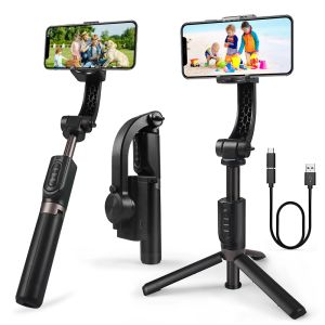 Gimbal stabilisator mobiele telefoon 1 as mobiele stabilisator gimbal 360 ° rotatie auto -balans externe handheld voor video -opname -actiecamera