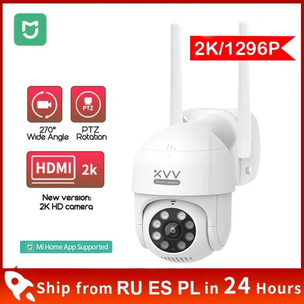 Gimbals 1296p Smart P1 Outdoor Camera 270 ° PTZ Rotation WiFi Webcam Humanoid Detect Sécurité imperméable Sécurité pour Mi Home App