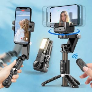 Gimbals Q18 1axis estabilizador de gimbal rastreamiento de la cara automática para teléfonos inteligentes trípode selfie stick con luz de relleno para iPhone Xiaomi Andriod