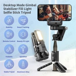Gimbals Smartphone Followup Gimbal Stabilizer Selfie Stick Statief met Invullicht Draadloze Afstandsbediening voor IPhone 14 13 12 HUAWEI Xiaomi
