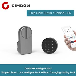 GIMDOW Smart Door Lock: Wireless App Control, Bluetooth, Digital Intelligent Lock, Black