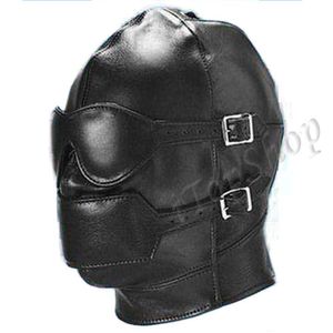 Jouets pour adultes Gimp Head Mask Hood Blindfold Bondage Noir Faux Cuir Fétiche Kinky Play UK # R501