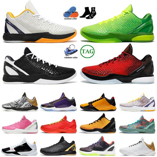 Ginch Protro 6 Mens Zom Basketball Chaussures Mamba 6s 5 Designer Alternate Bruce Lee Mambacita Think Pink Sup chaos Undefeated x What If Jorde Men Sneakers Taille 12