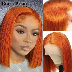 Ginger Lace Front Human Hair S Glueless Short Bob Pink 613 Blonde 240408