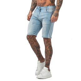 Gingtto denim shorts mannen zomer homme kleding skinny fit casual katoen mode stijl elastische taille aankomsten dk37 240416