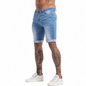 Gingtto Jeans Hommes Denim Shorts Skinny Pantalons Courts Jean Shorts pour hommes Taille Élastique Slim Fit Streetwear Stretch Dropship Q0rg #