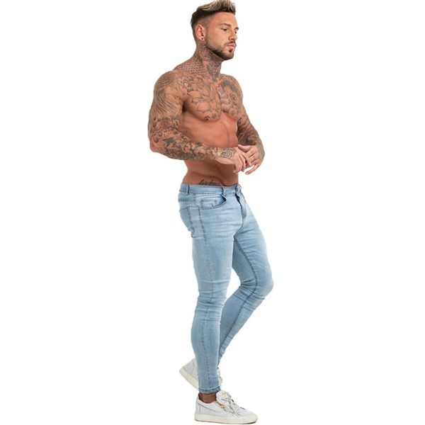 GINGTTO Pantalones de hombre Vaqueros ajustados Pantalones de mezclilla para hombre Estilo Hip Hop Tallas grandes Jean Ropa masculina Verano Slim Fit ICON Legend London 22277h