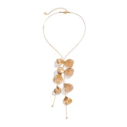 Colliers en gros Ginkgo Leaf Collier Collier Cool Design Vintage Brass Tiling Collar Bijoux Fashion Choker Colliers White K Gold plaqué F008