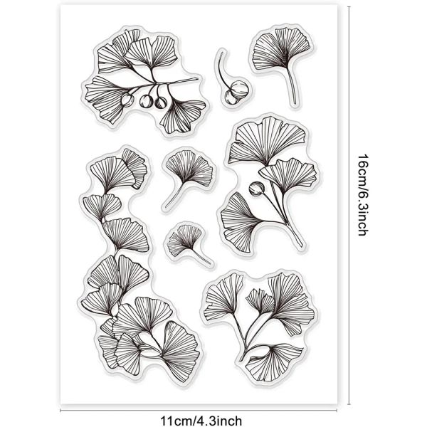 Ginkgo hojas transparentes de tarjetas de sellos de silicona sellos transparentes para la tarjeta de álbumes de recortes de bricolaje Decoración de artesanías del diario