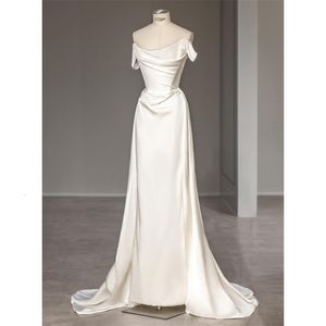 GIOIO Off Schouder Luxe Formele Avondjurken Sexy Plooi Mouwloos Vloerlengte Elegante Prom Jassen Party Vrouwen 240124