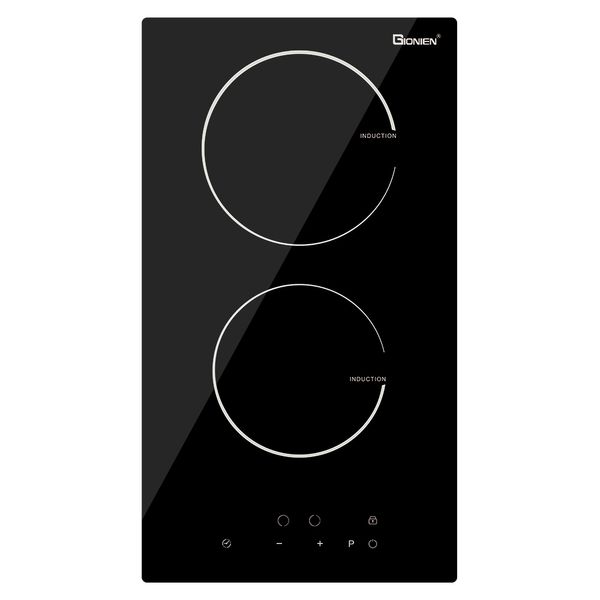 Table de cuisson à induction Gionien 12 pouces, 220 V ~ 240 V, 2 brûleurs de cuisson électrique, 3500W, cuisinière de comptoir supérieur à poêle double intégrée intégré avec fil dur, pas de fiche, gits352g3