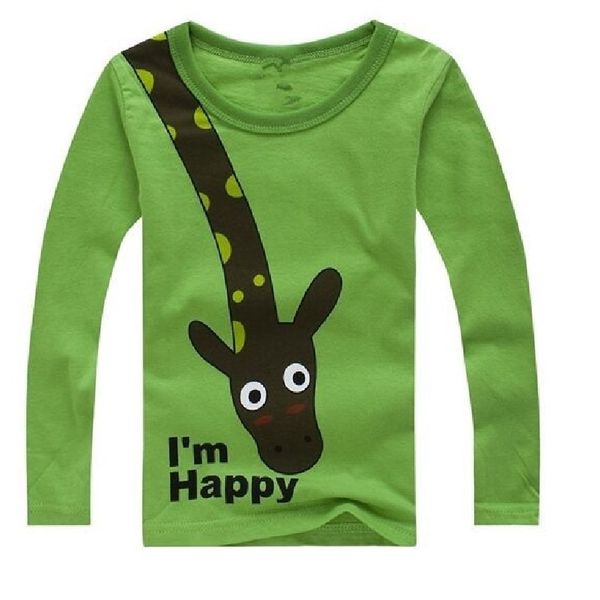 Girafe Garçons T-shirts Bas Chemises Enfants T-shirts Tops Bébé Garçon Vêtements Filles Blouses 100% Coton Jersey 210413