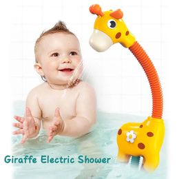 Jirafa eléctrico agua de agua chisporrotea juguetes para bañera de baño bañera de baño de baño juguete para bañeras para bebés para bebés regalos 240423