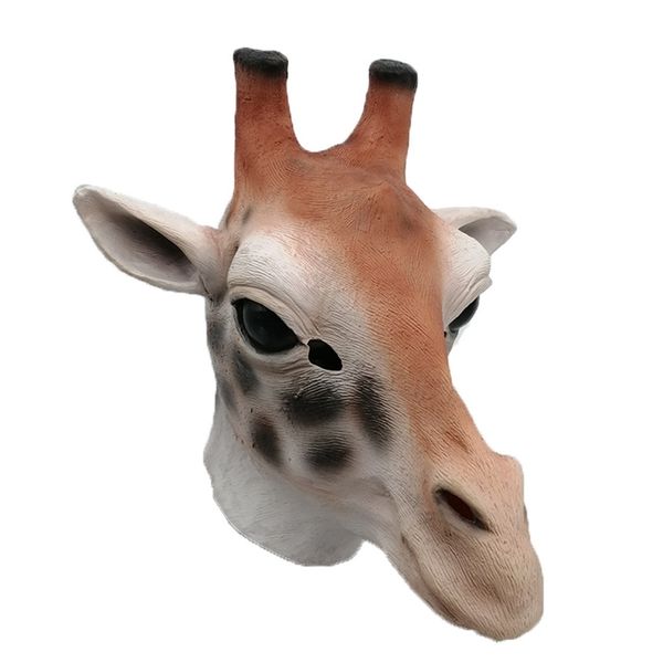 Girafe Sika Cerf Latex Masque Tête D'animal Masque Halloween Latex Zoo Animal Cosplay Fête Déguisement 220812